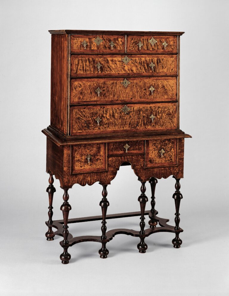 High chest of drawers in black walnut